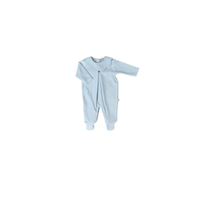 Neugeborenes Baby Schlafanzug in hellblau Chenille Baby gi Größe 1 Monat - 