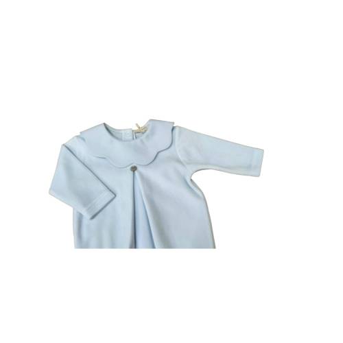 Grenouillère bébé en chenille bleu clair Baby gi taille 1 mois -  2