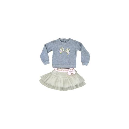 Mädchen-Outfit mit Sweatshirt und Glitzer-Tüll-Rock Kleidung 12/18/24 Monate - 