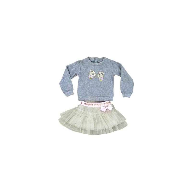 Girl's outfit with sweatshirt and glitter tulle skirt clothing 12/18/24 months - 