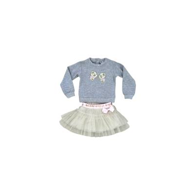 Fato de menina com camisola e saia de tule brilhante roupa 12/18/24 meses - 