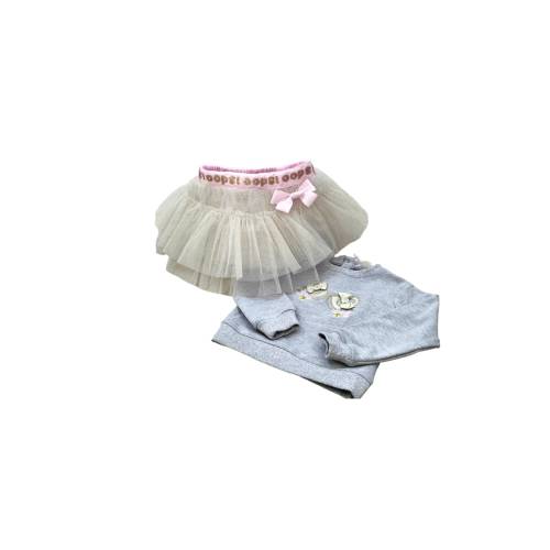 Conjunto de niña con sudadera y falda de tul con purpurina ropa 12/18/24 meses -  2