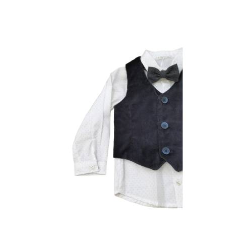 Elegante conjunto para bebé Barcellino con chaleco de terciopelo 12 meses -  2