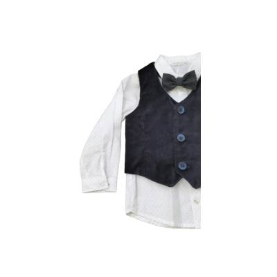 Elegant baby outfit Barcellino with velvet waistcoat 12 months - 