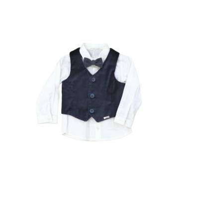Elegante conjunto para bebé Barcellino con chaleco de terciopelo 12 meses - 