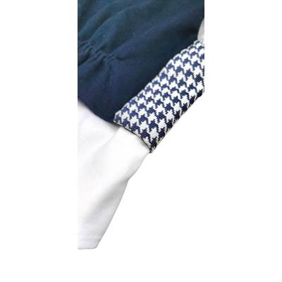 Fato de bebé elegante Barcellino branco e azul com colete e laço 3/6/9 meses - 