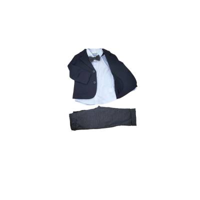 Completo elegante bambino Barcellino 12 e 18 mesi invernale blu grigio e celeste - 