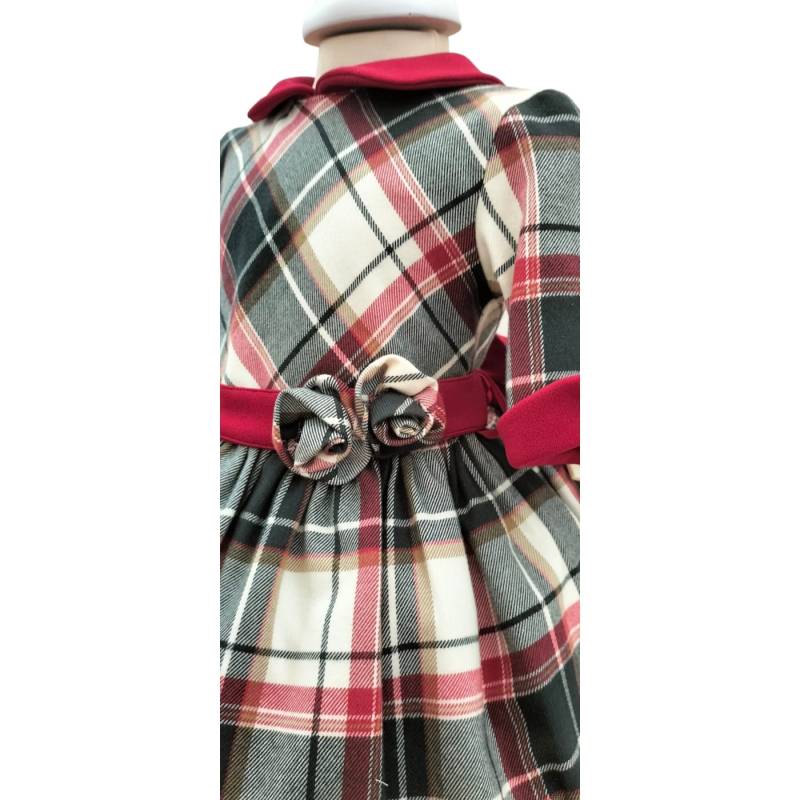 Weihnachtskleid für Mädchen (18 Monate) aus Tartan-Stoff - 