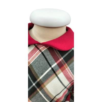 Girl's 18-month Christmas dress in Tartan fabric - 