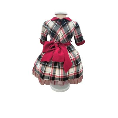 Abito vestito bambina 18 mesi natalizio in tessuto Tartan - 
