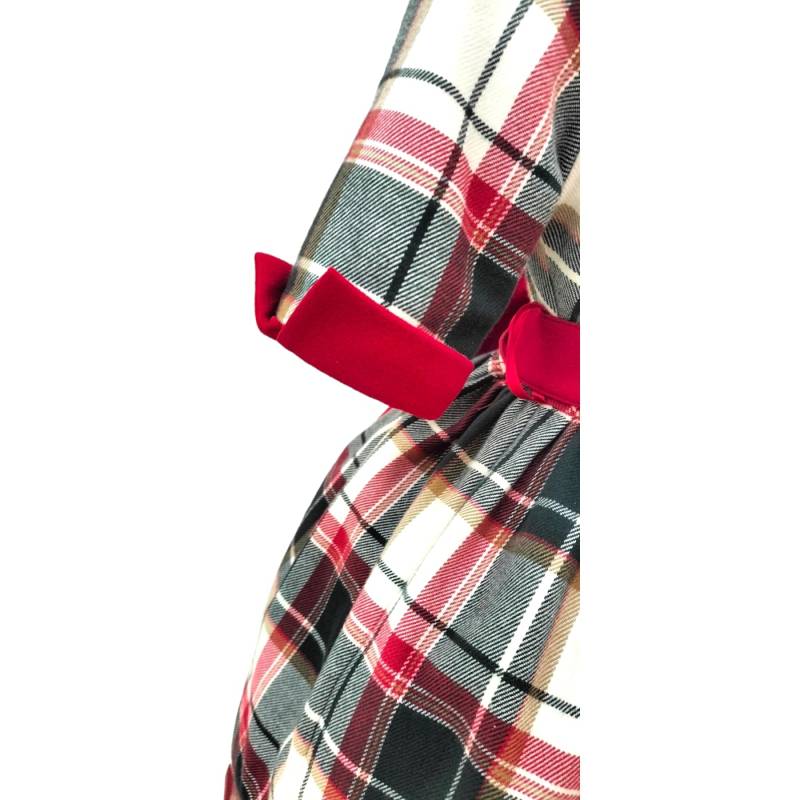Vestido de Navidad de niña de 18 meses en tejido tartán - 