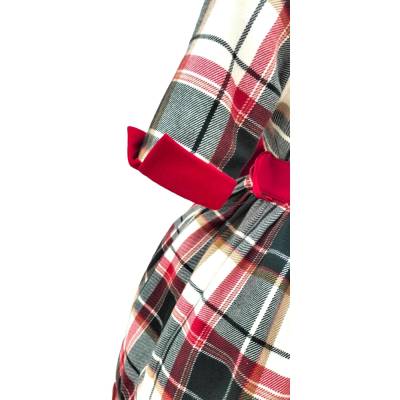 Girl's 18-month Christmas dress in Tartan fabric - 