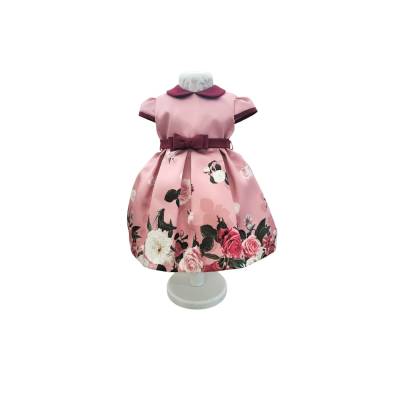 Abito vestito elegante bambina 18 mesi Minù invernale in raso di seta - 