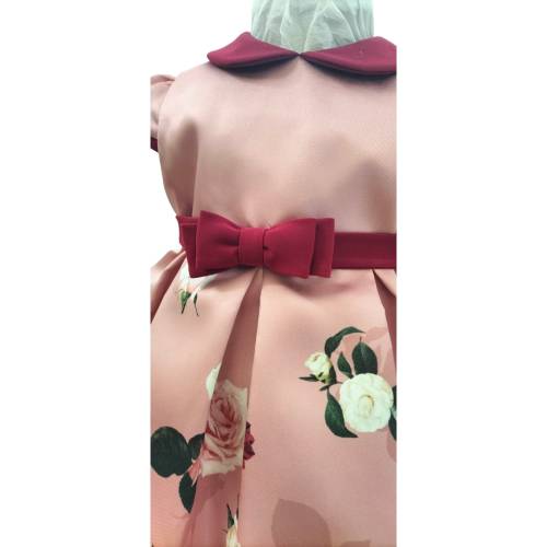 Elegante vestido bebé niña 18 meses Minù satén de seda vestido de invierno -  2