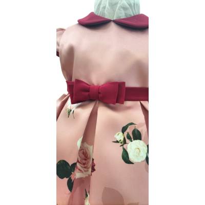 Robe élégante bébé fille 18 mois Minù robe d'hiver en satin de soie - 