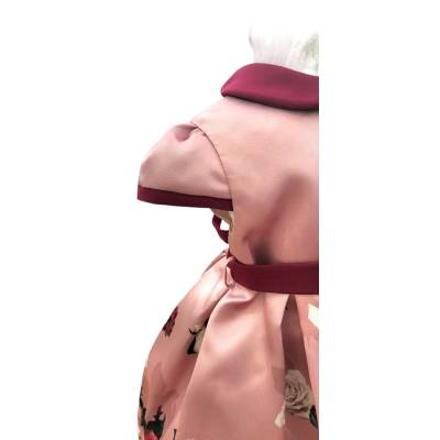 Abito vestito elegante bambina 18 mesi Minù invernale in raso di seta - 