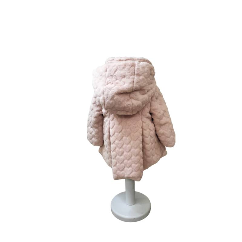 Cappottino capispalla elegante in ecopelliccia rosa neonata 6 mesi - 