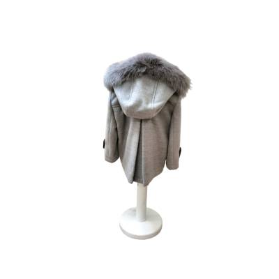 Girl's elegant outerwear coat size 6 months Minù grey with fur - 