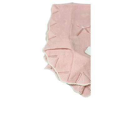 Rosa Wollschal Babydecke 80*100 cm - 