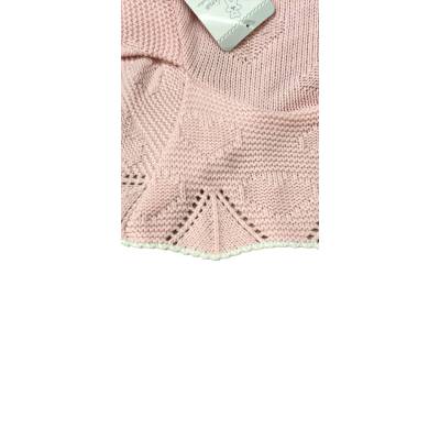 Châle effet laine rose couverture pour bébé 80*100 cm - 