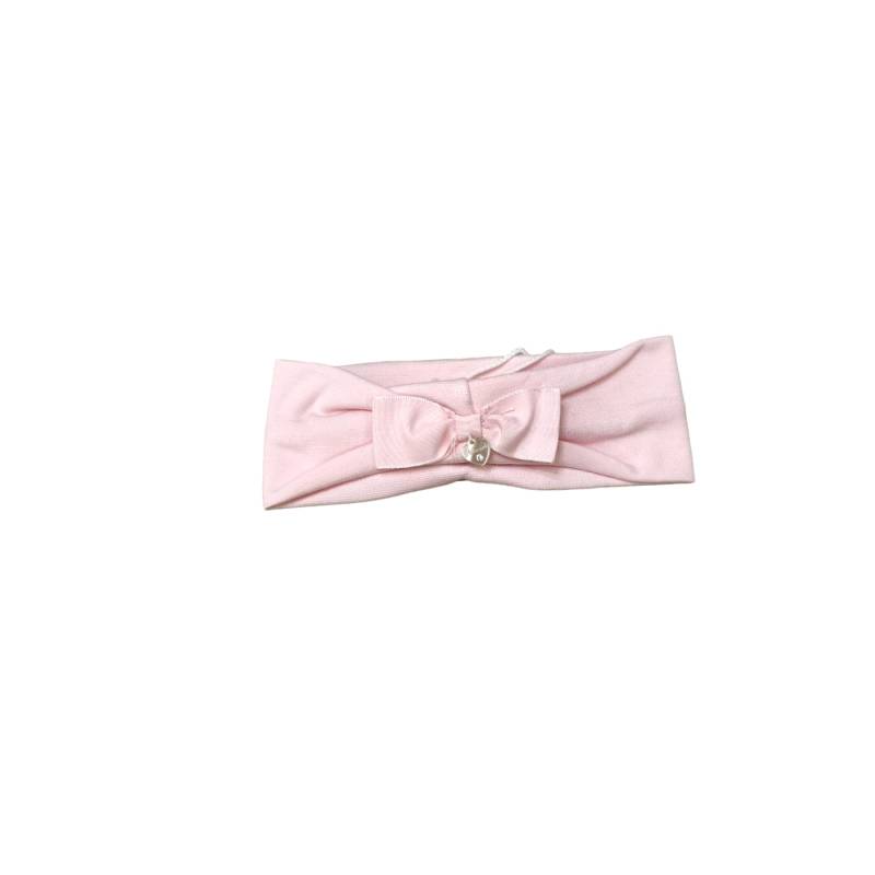 Fascetta per capelli neonata 0/6 mesi rosa con fiocco Ninnaoh - 