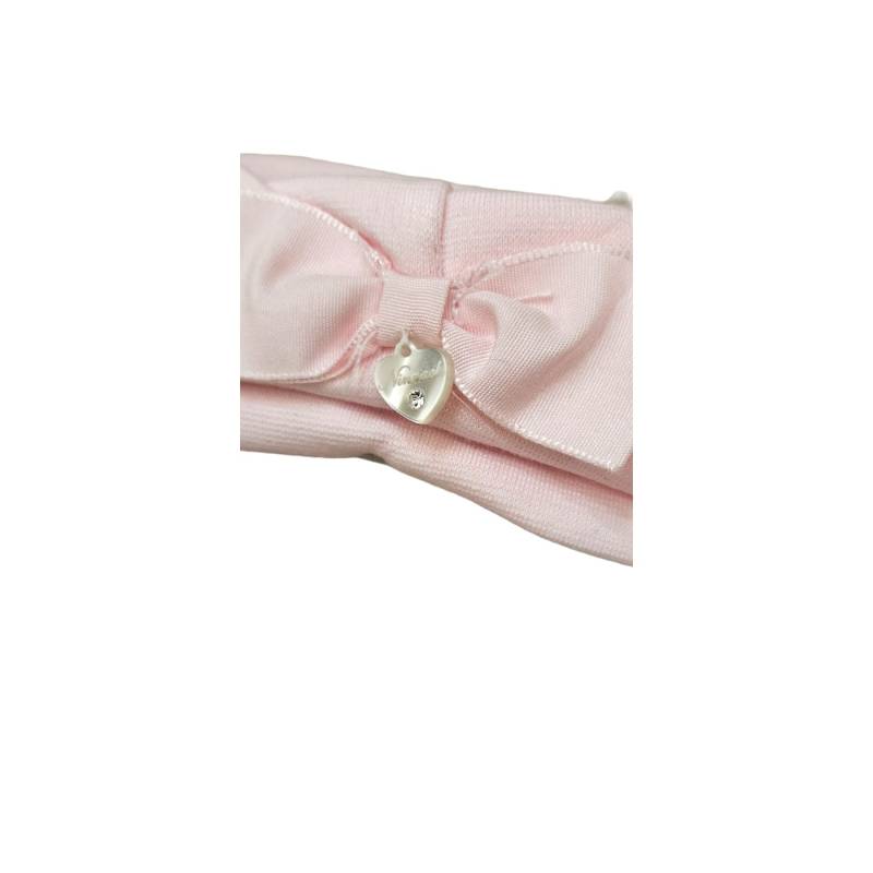 Newborn baby hair band 0/6 months pink with bow Ninnaoh - 