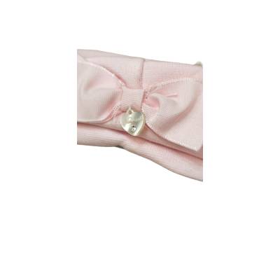Bandeau bébé 0/6 mois rose avec noeud Ninnaoh - 