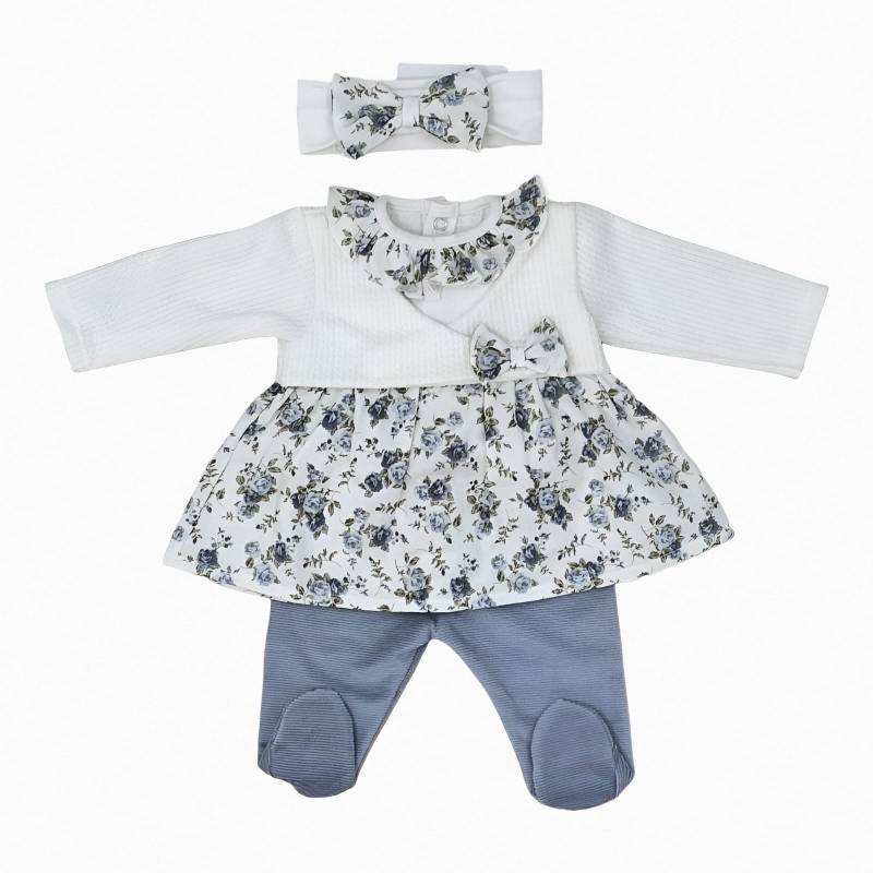 Teto&Tatta neugeborenes Baby Band Abdeckung Größe 1 Monat 8n Chenille Creme und hellblau - 