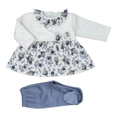 Teto&Tatta capa para bebé recém-nascido tamanho 1 mês 8n chenille creme e azul claro - 