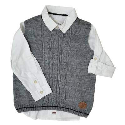Roupa completa para criança calças camisa camisa sem mangas 4/6/8 anos - 