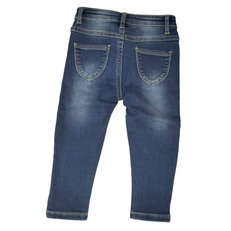 Jeans bambina FunFun 9 e 24 mesi blu con brillantini dorati - 