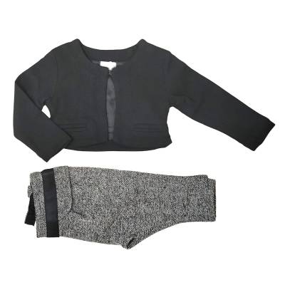 Girl's clothing set FunFun black and white jacket and trousers - 