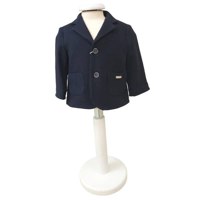 Baby jacket in warm blue cotton Barcellino 9 months - 