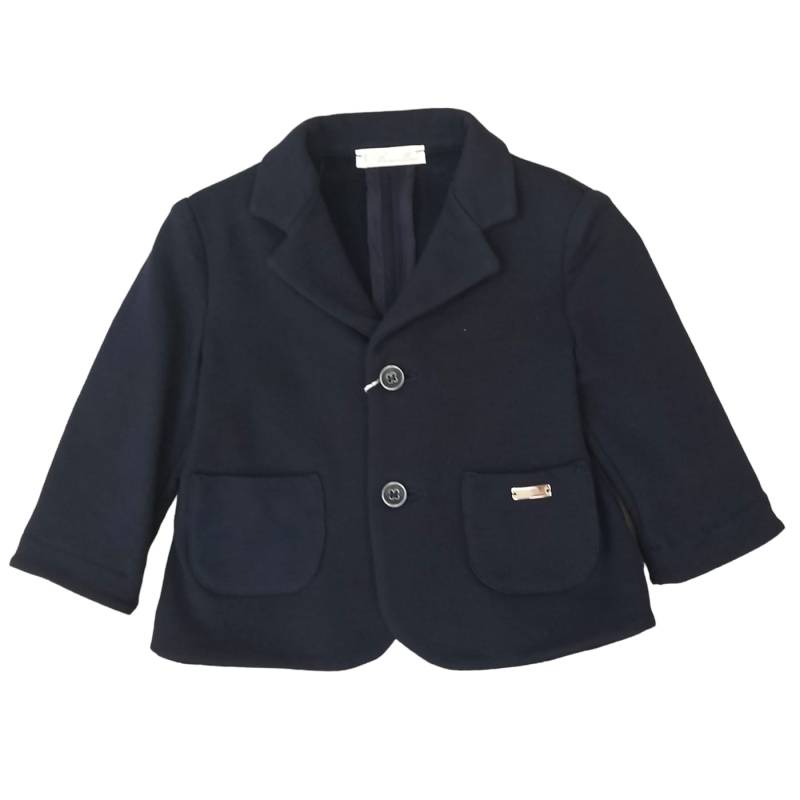 Baby jacket in warm blue cotton Barcellino 9 months - 
