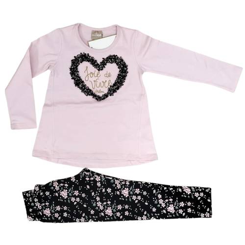 Tuta abbigliamento bambina 4 anni in cotone maglia manica lunga e leggins - 