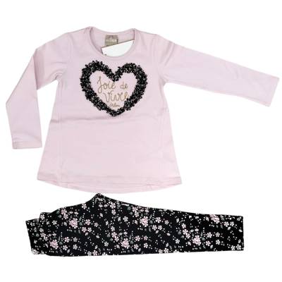 Survêtement en coton à manches longues et jambières pour fille de 4 ans - 
