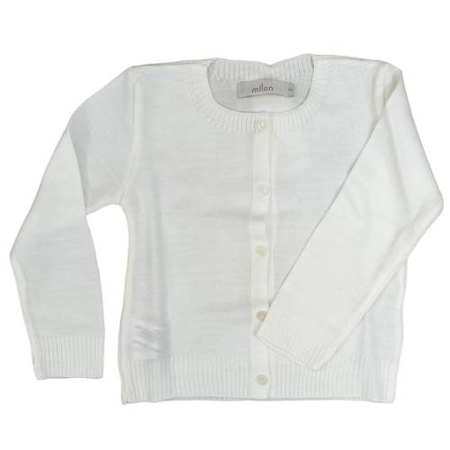 Giacchetta cardigan bambina color bianco latte misura 1 e 6 anni - 
