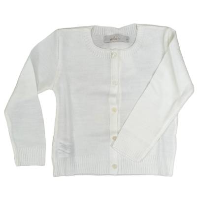 Giacchetta cardigan bambina color bianco latte misura 1 e 6 anni - 