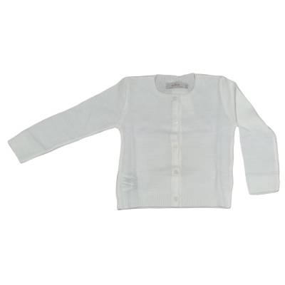 Giacchetta cardigan bambina color bianco latte misura 1 e 6 anni - 
