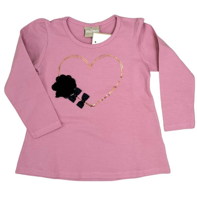 Girl's long-sleeved pink cotton jersey, size 1/3/4 years - 
