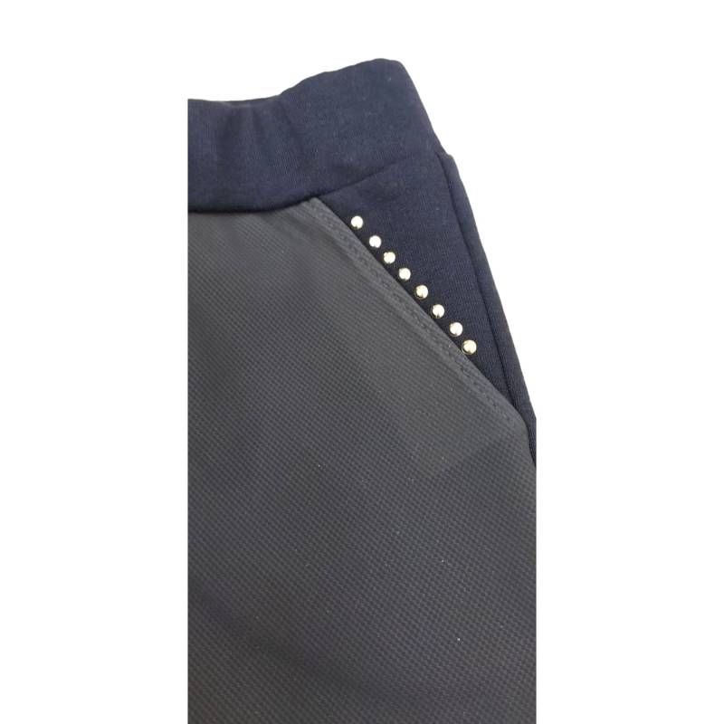 Blaue Leggings für Mädchen aus Baumwolle und Kunstleder in den Größen 1 und 3 Jahre - 