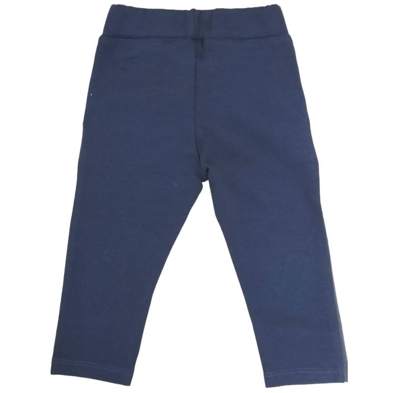 Leggings de algodón azul y piel sintética para niña en tallas 1 y 3 años - 