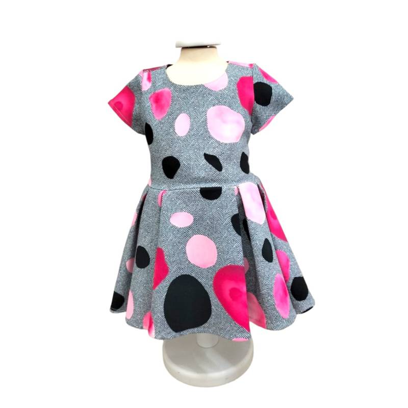 FunF7n 3-year-old girl's autumn winter dress with colourful pattern - 