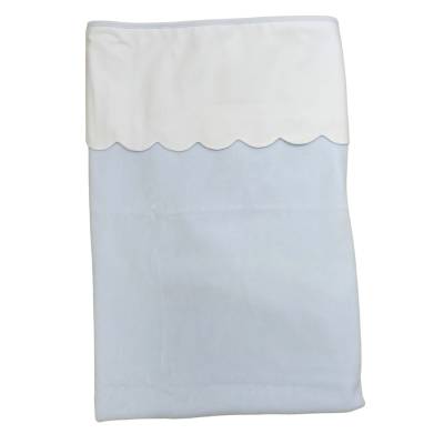 Copertina neonato babygi in ciniglia celeste misura 77*92 cm - 