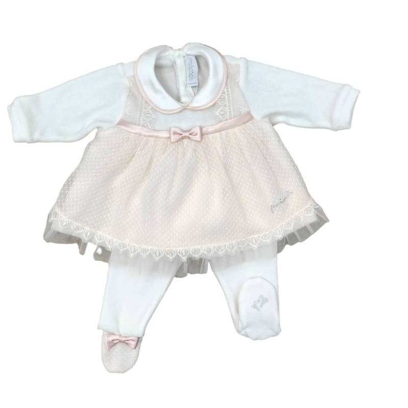 Coprifasce clinico neonata in ciniglia Minù elegante misura 1 mese - 