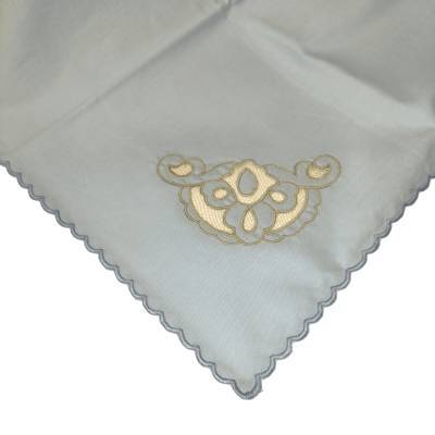 Quadrato in mussola di cotone neonato celeste - 