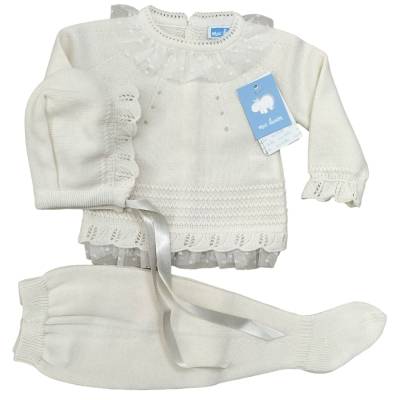 Newborn baby wool-blend clinical cover in cream colour 1 month - 