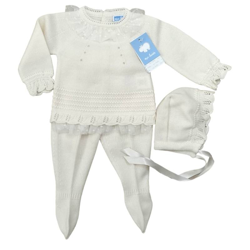 Newborn baby wool-blend clinical cover in cream colour 1 month - 