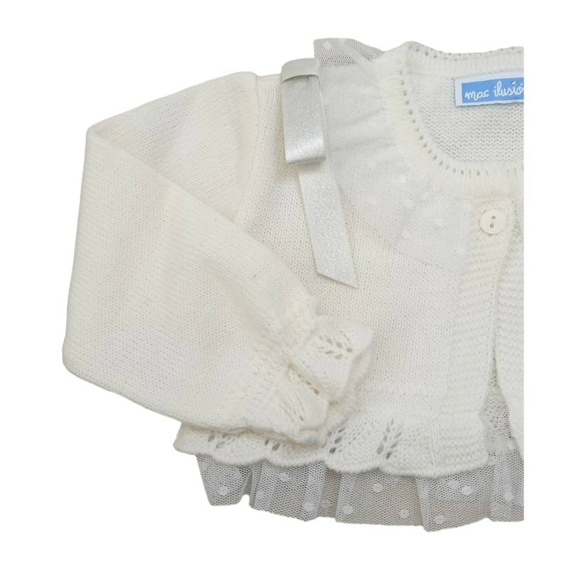 Elegante chaqueta de punto en mezcla de lana recién nacido 3 y 6 meses - 