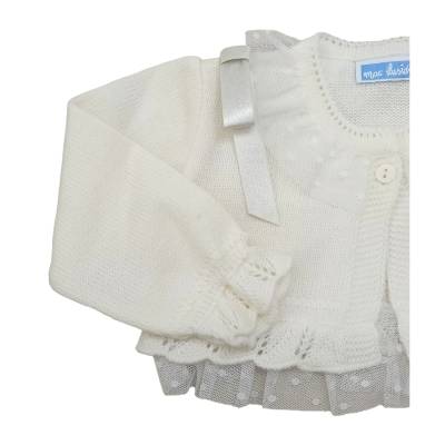 Giacca cardigan coprispalle scaldacuore in misto lana elegante neonata 3 e 6 mesi - 